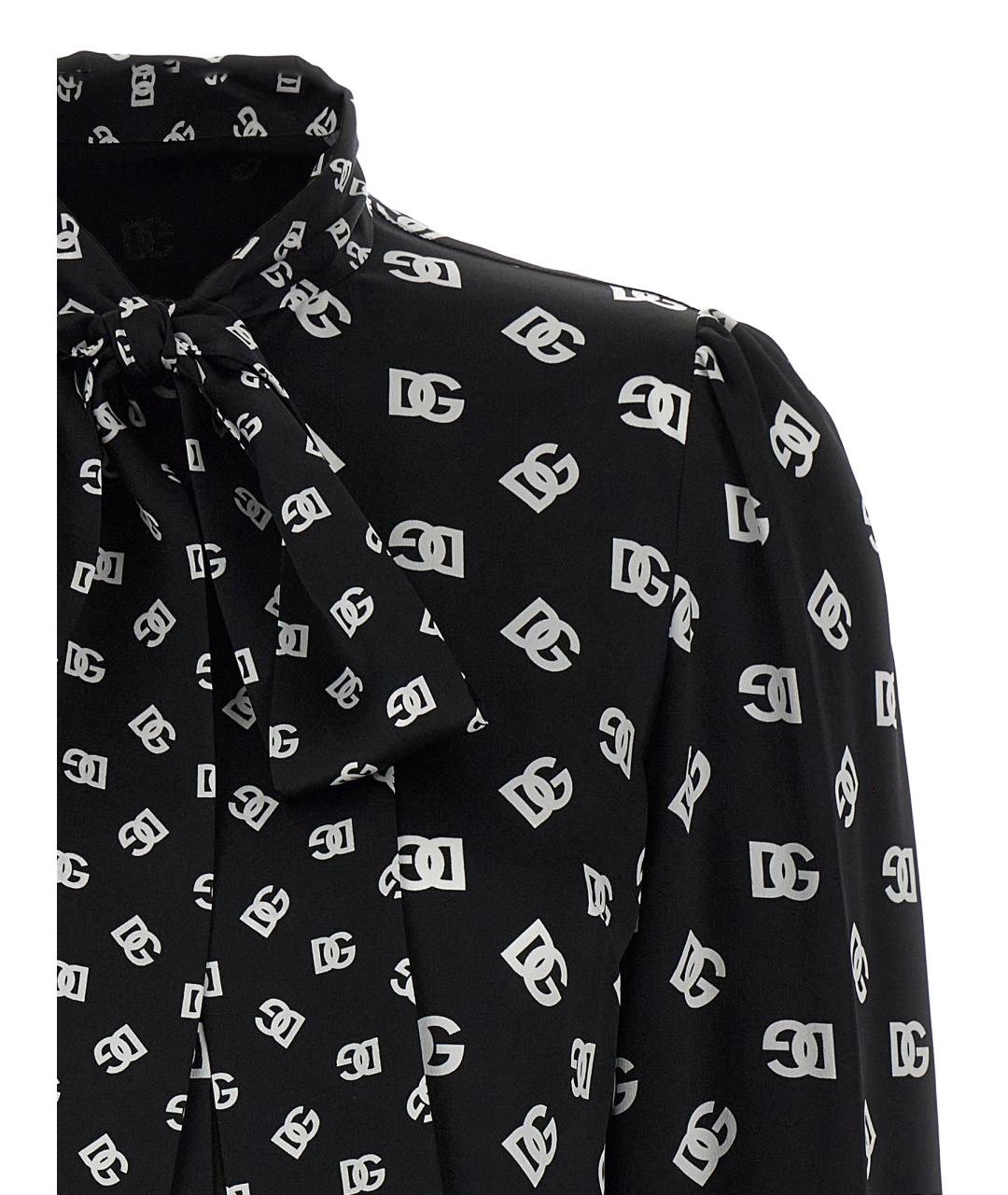 DOLCE&GABBANA Черная шелковая блузы, фото 3