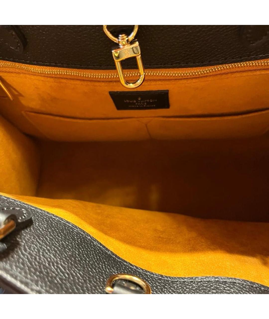 LOUIS VUITTON Черная кожаная сумка тоут, фото 8