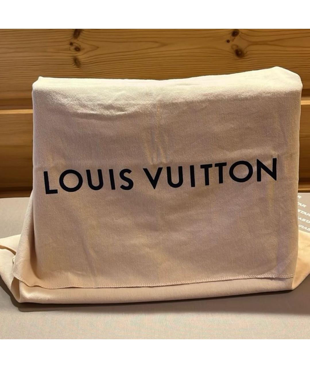 LOUIS VUITTON Черная кожаная сумка тоут, фото 6
