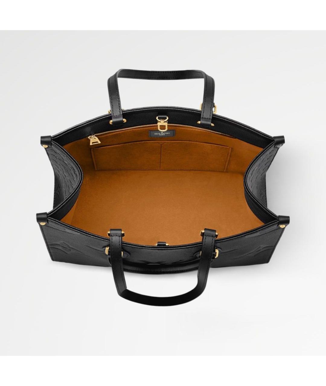 LOUIS VUITTON Черная кожаная сумка тоут, фото 4