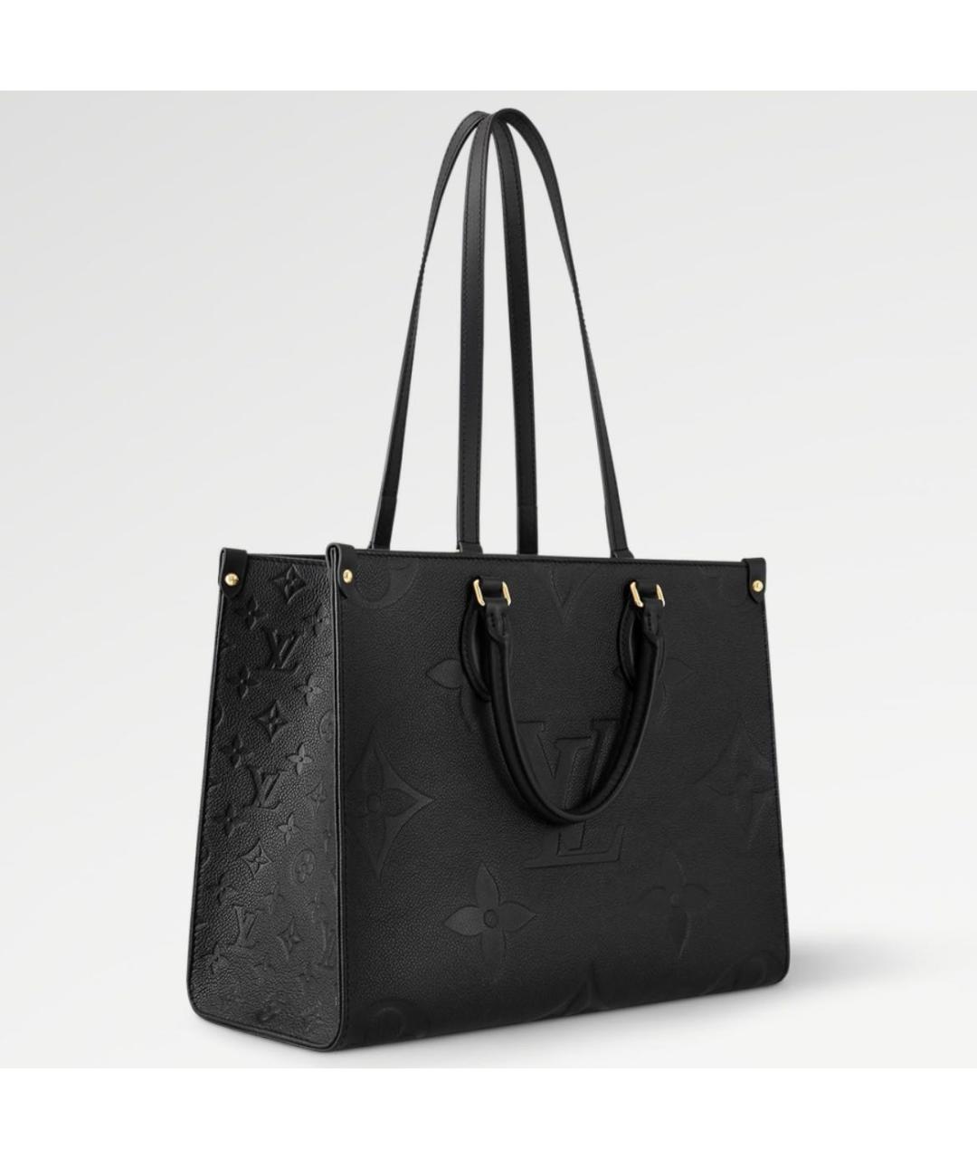 LOUIS VUITTON Черная кожаная сумка тоут, фото 2