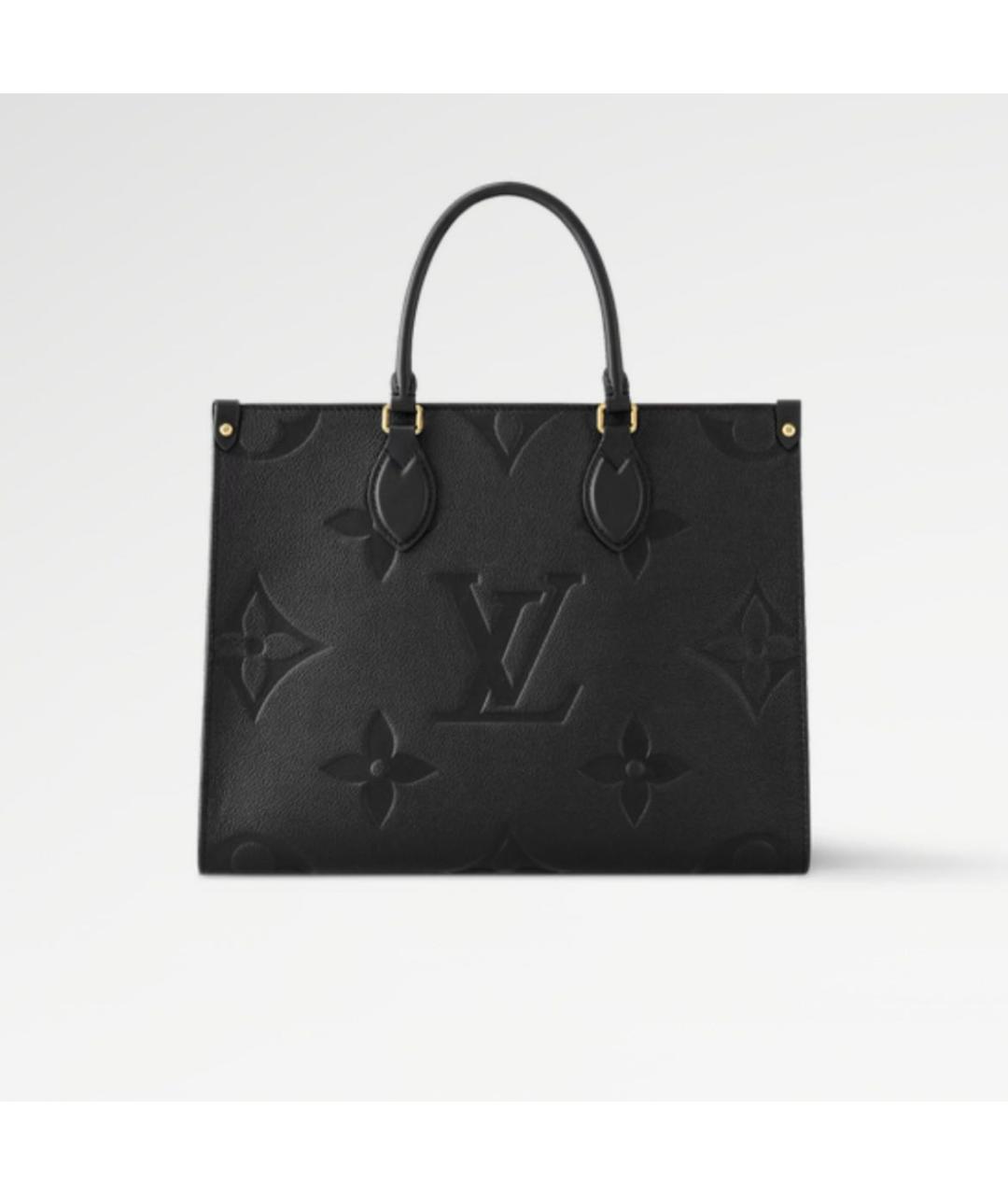 LOUIS VUITTON Черная кожаная сумка тоут, фото 5