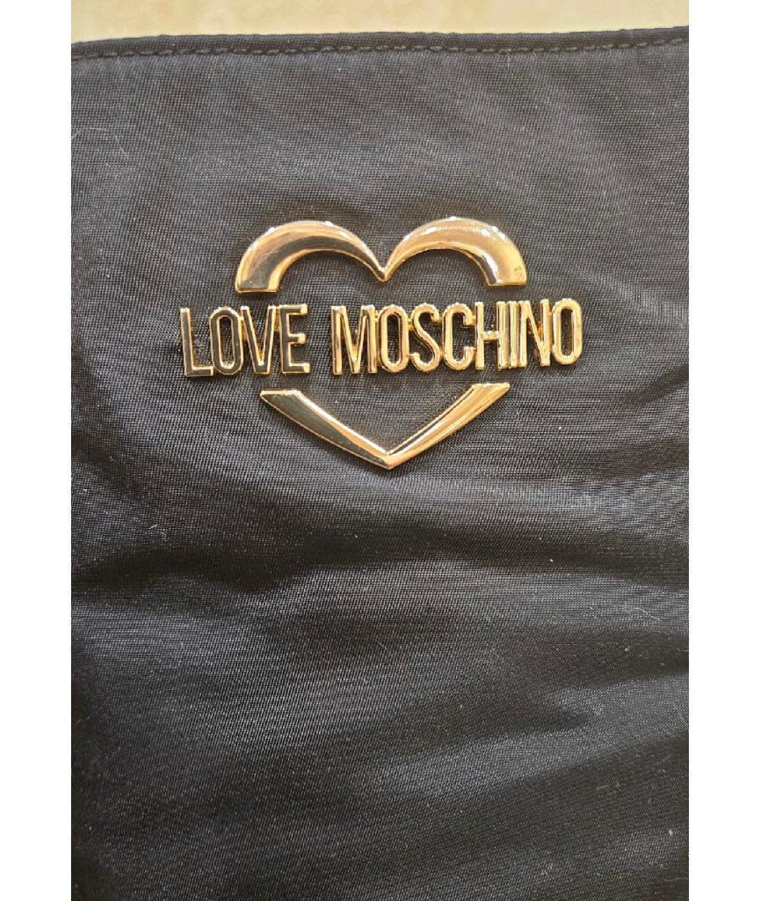 LOVE MOSCHINO Черные кожаные сапоги, фото 5