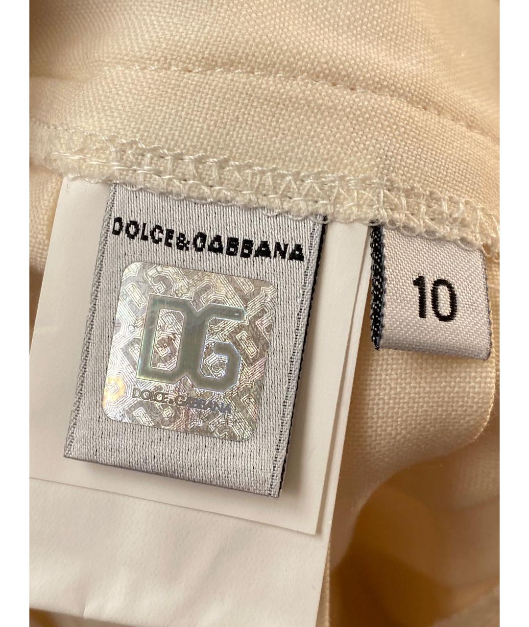 DOLCE&GABBANA Бежевая шерстяная юбка, фото 4