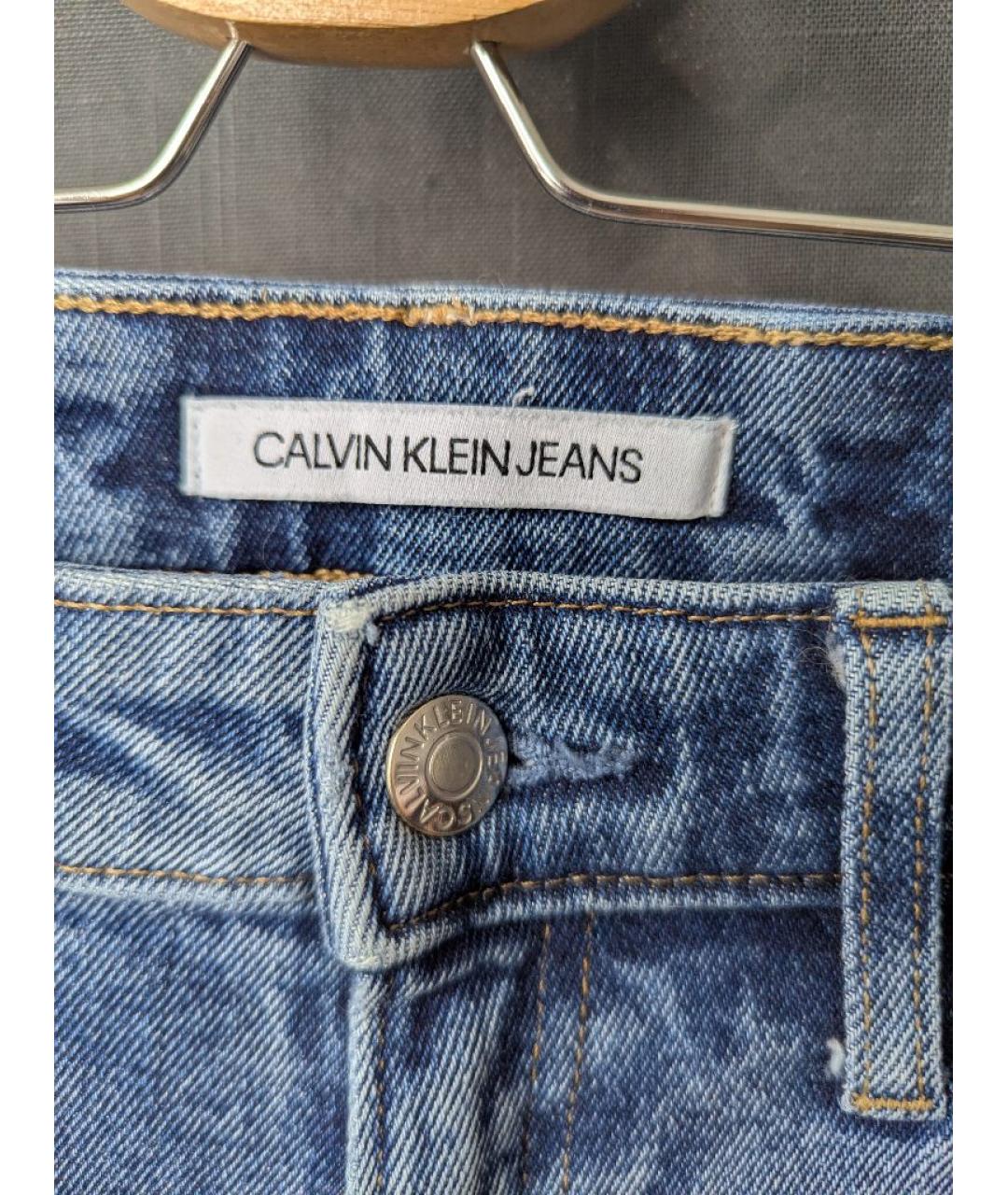 CALVIN KLEIN JEANS Синие хлопковые джинсы слим, фото 5