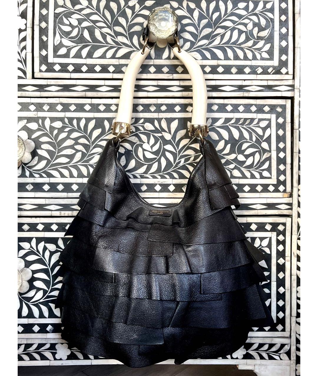 SAINT LAURENT Черная кожаная сумка через плечо, фото 8