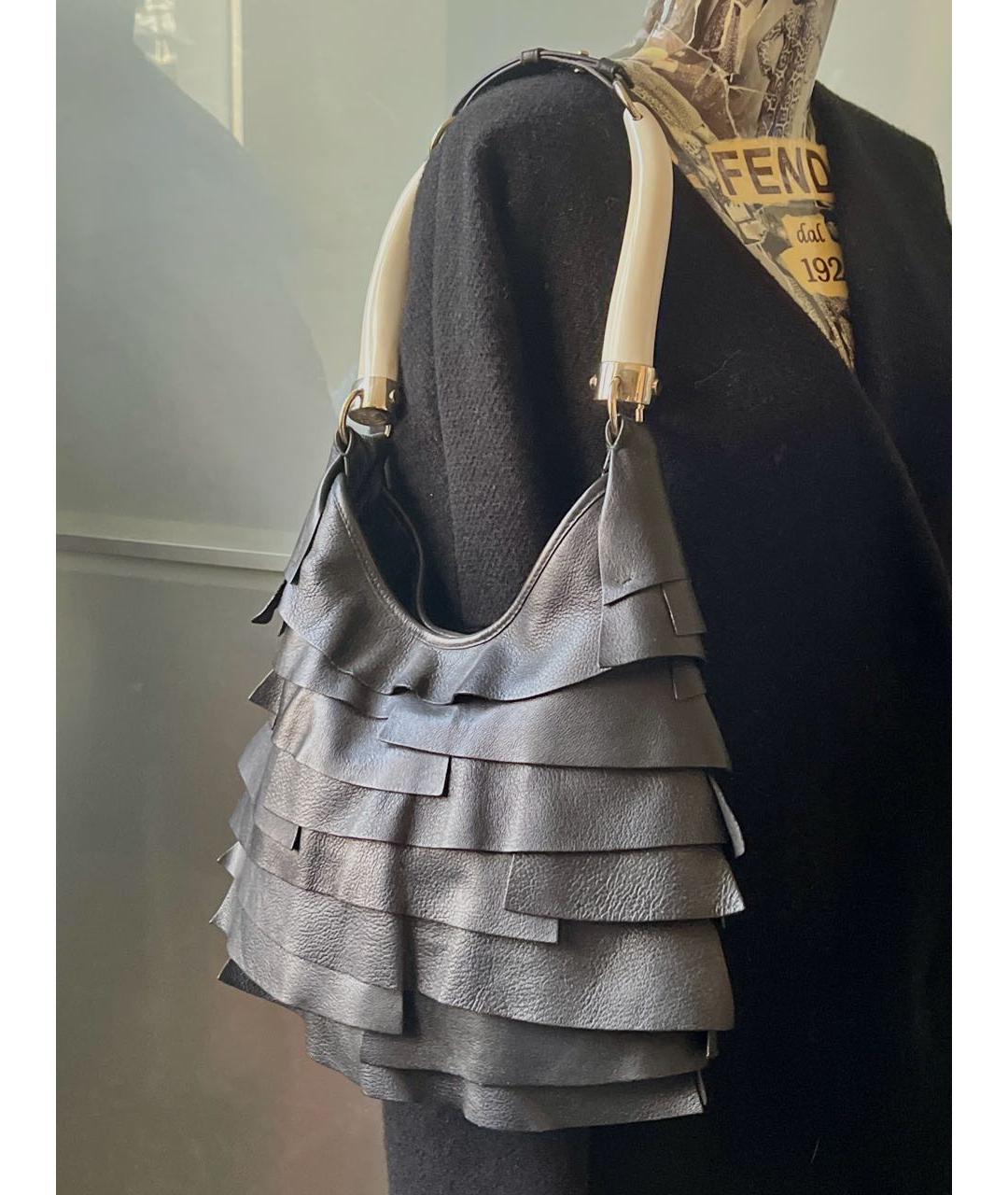 SAINT LAURENT Черная кожаная сумка через плечо, фото 3