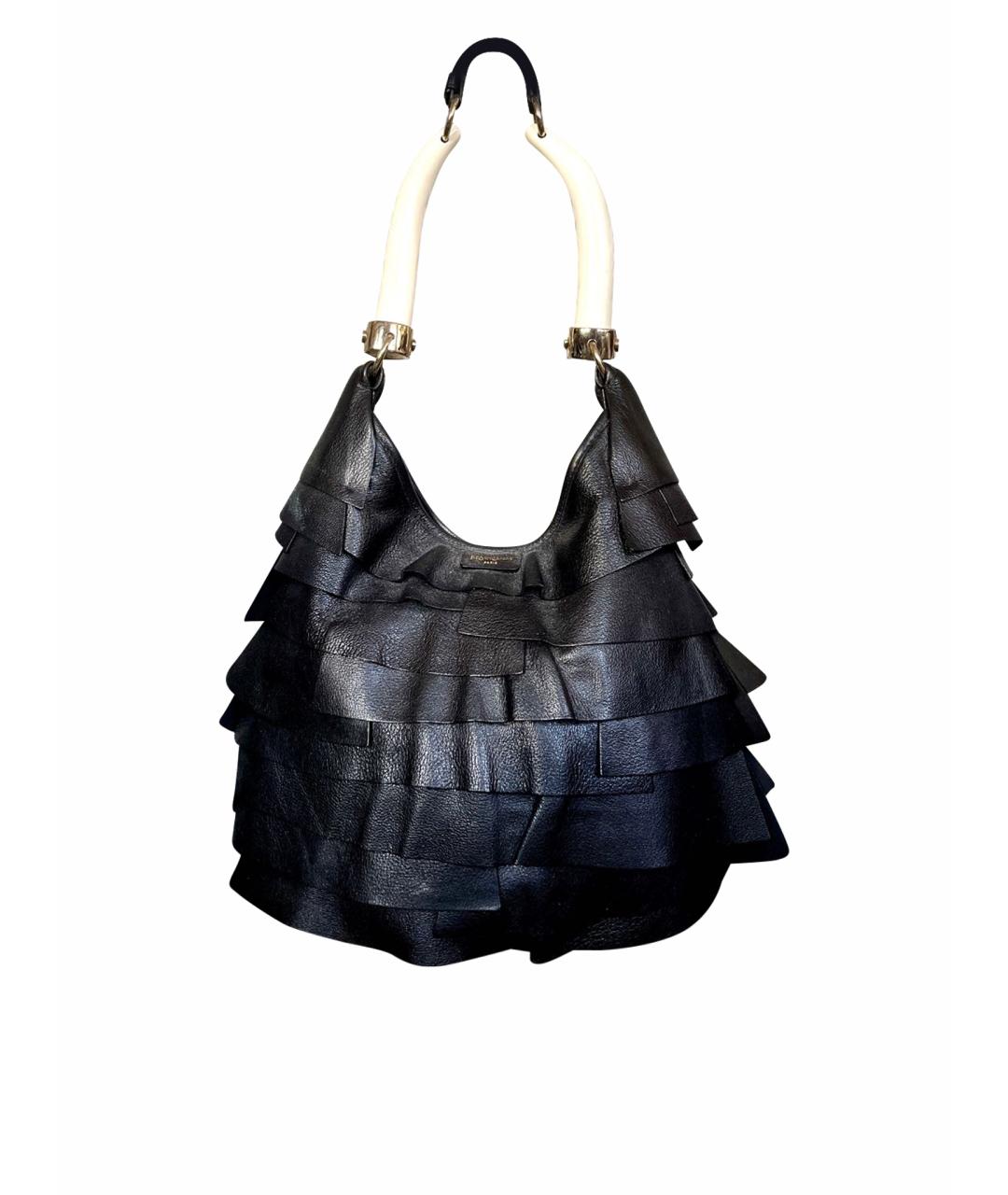 SAINT LAURENT Черная кожаная сумка через плечо, фото 1