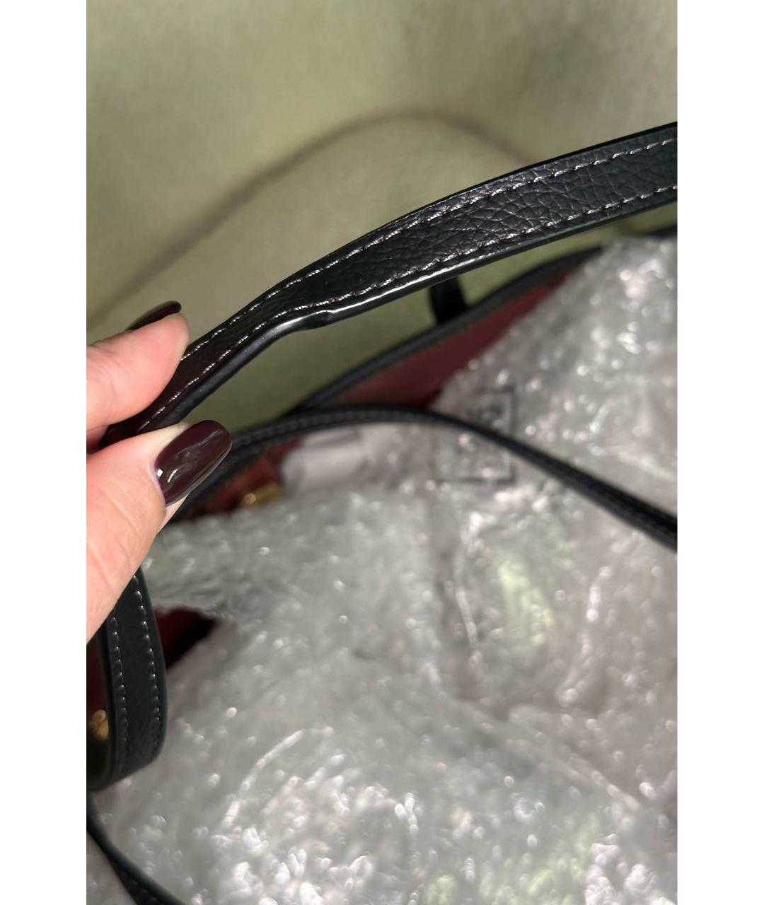 COACH Черная кожаная сумка тоут, фото 6