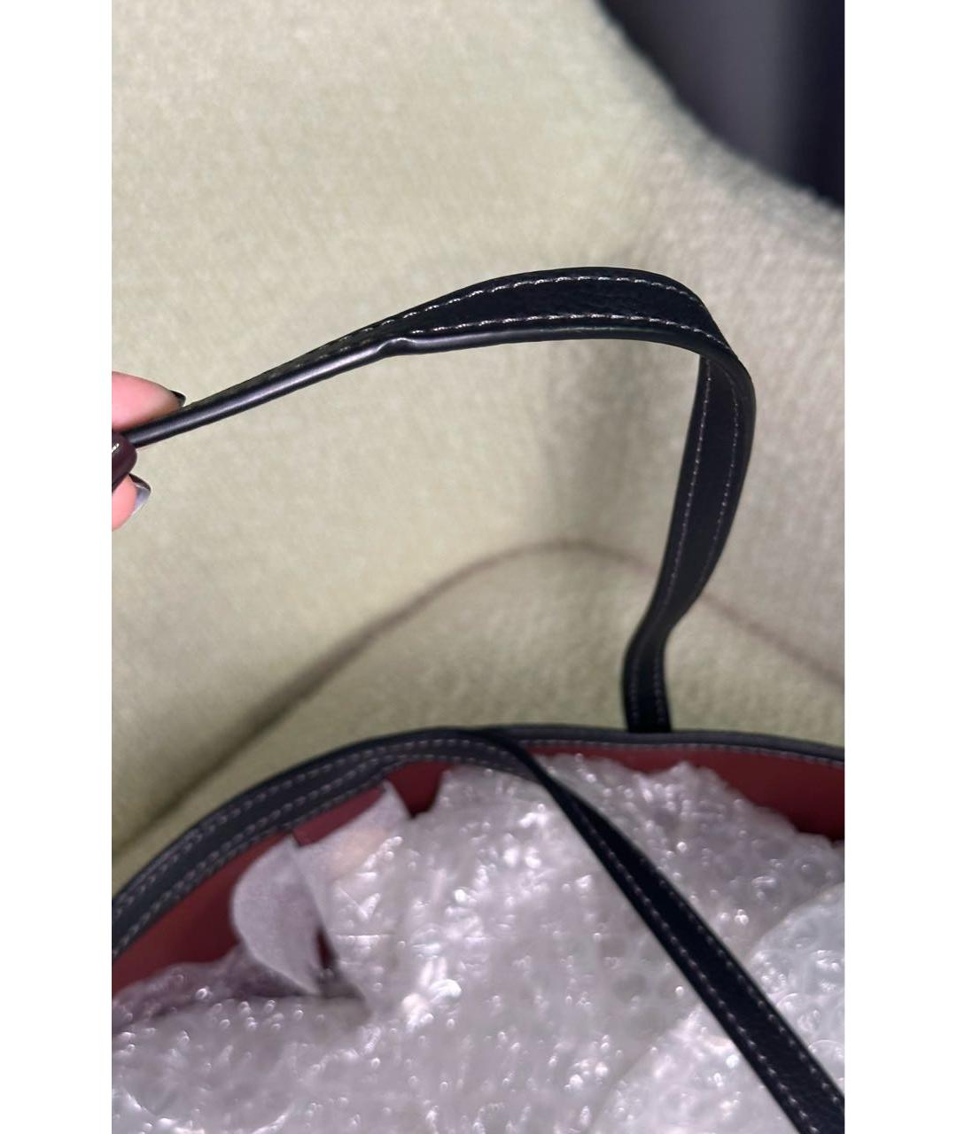 COACH Черная кожаная сумка тоут, фото 8