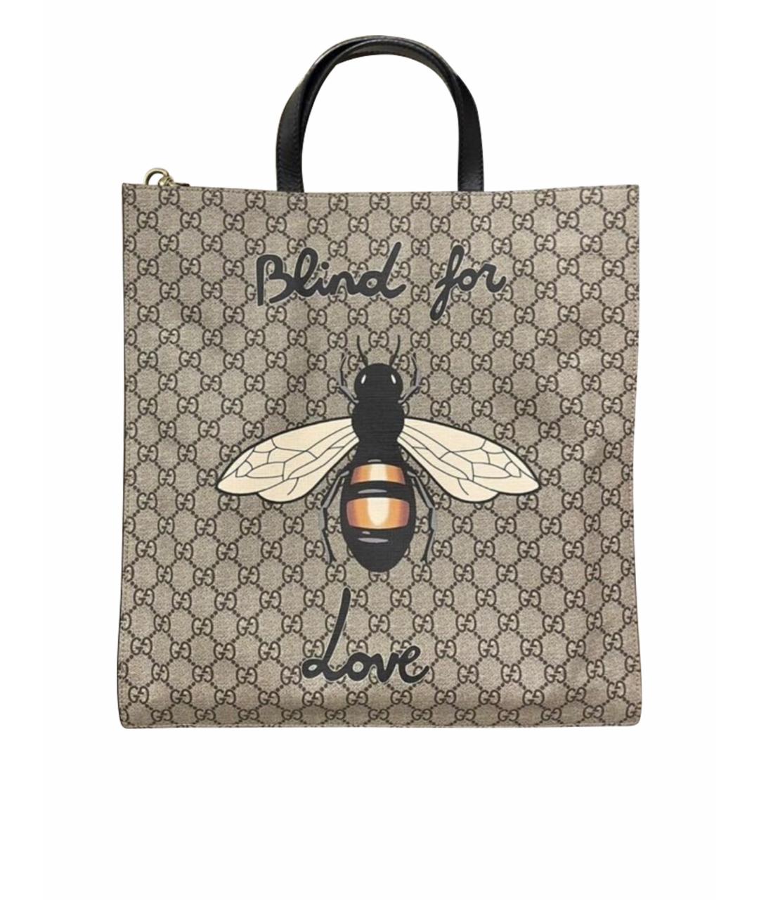 GUCCI Коричневая кожаная сумка тоут, фото 1