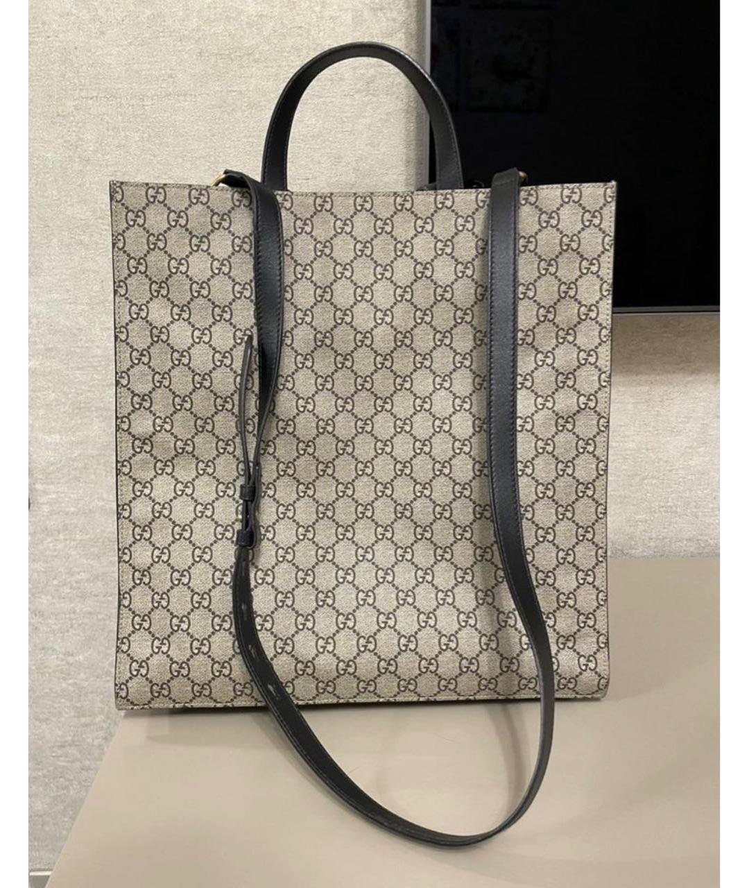 GUCCI Коричневая кожаная сумка тоут, фото 2