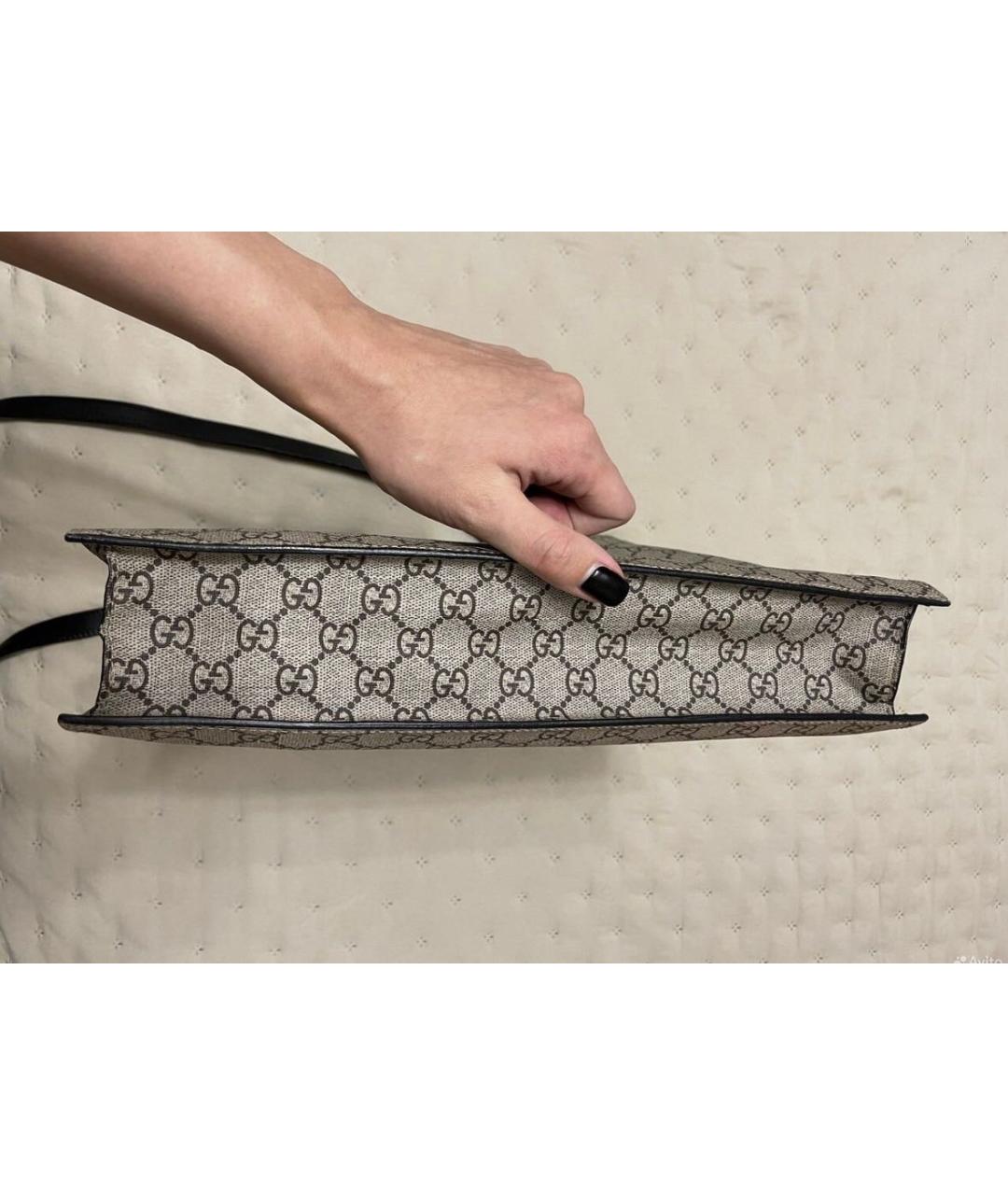 GUCCI Коричневая кожаная сумка тоут, фото 3