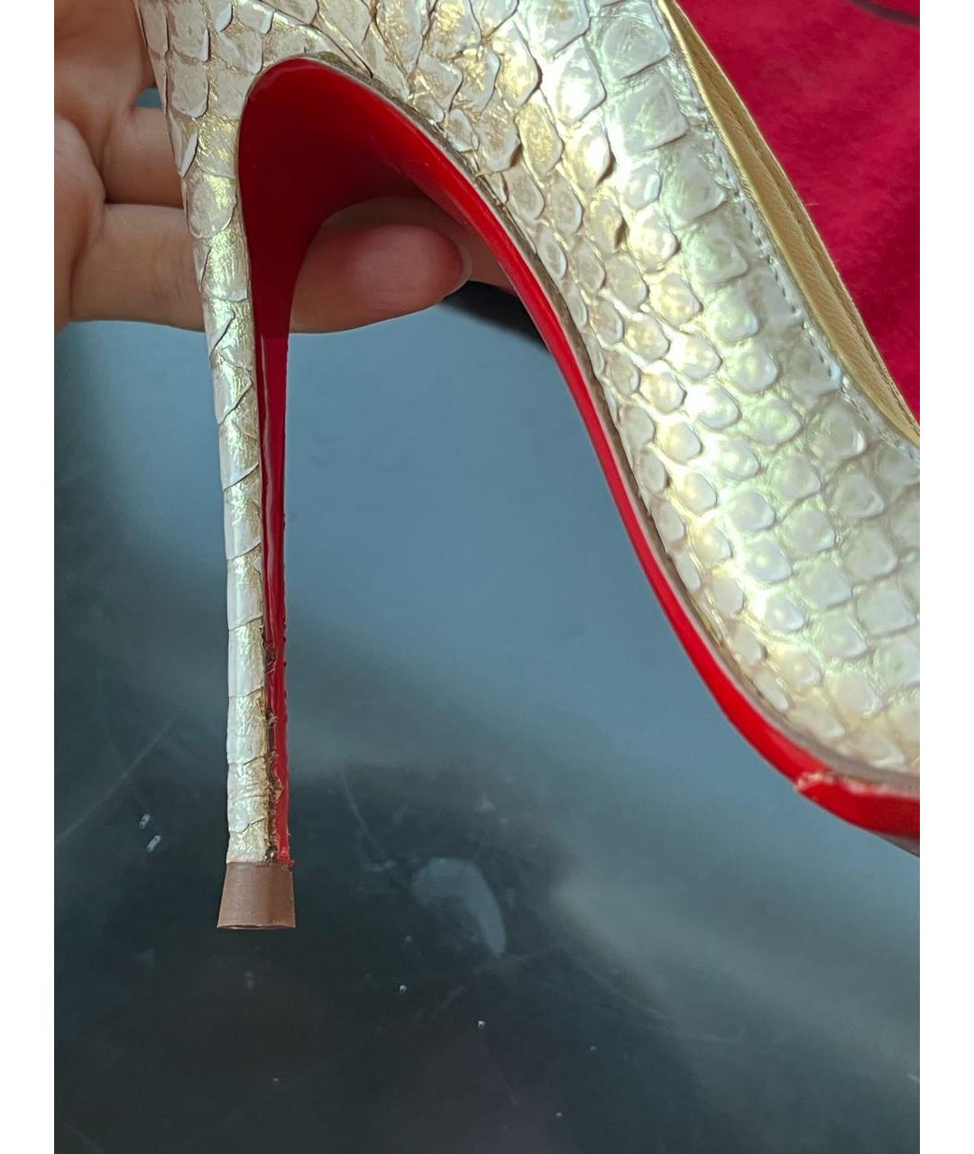 CHRISTIAN LOUBOUTIN Белые кожаные туфли, фото 7