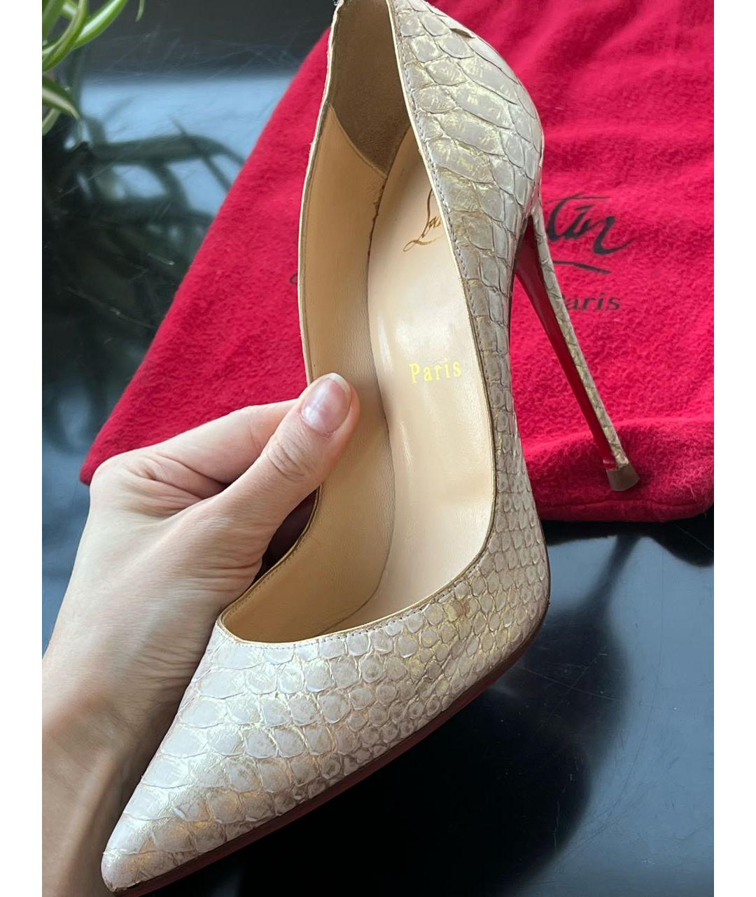 CHRISTIAN LOUBOUTIN Белые кожаные туфли, фото 6