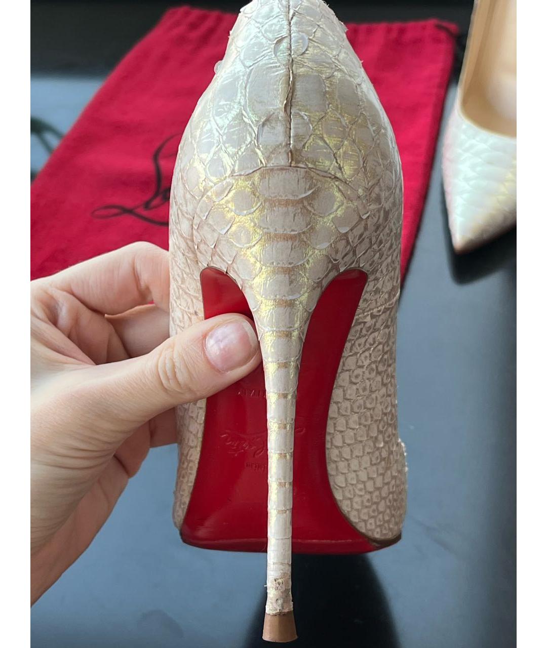 CHRISTIAN LOUBOUTIN Белые кожаные туфли, фото 5
