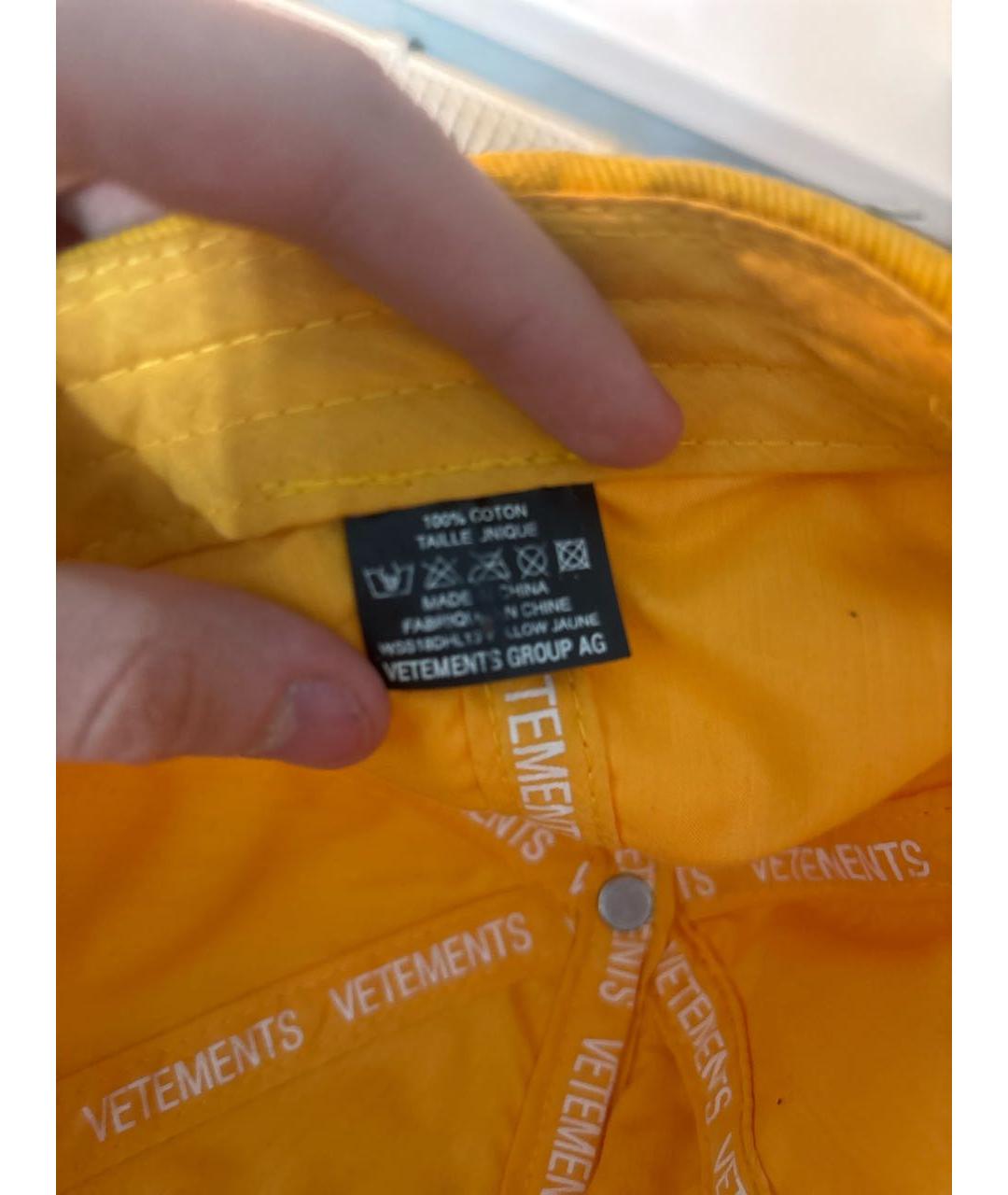 VETEMENTS Желтая кепка/бейсболка, фото 5