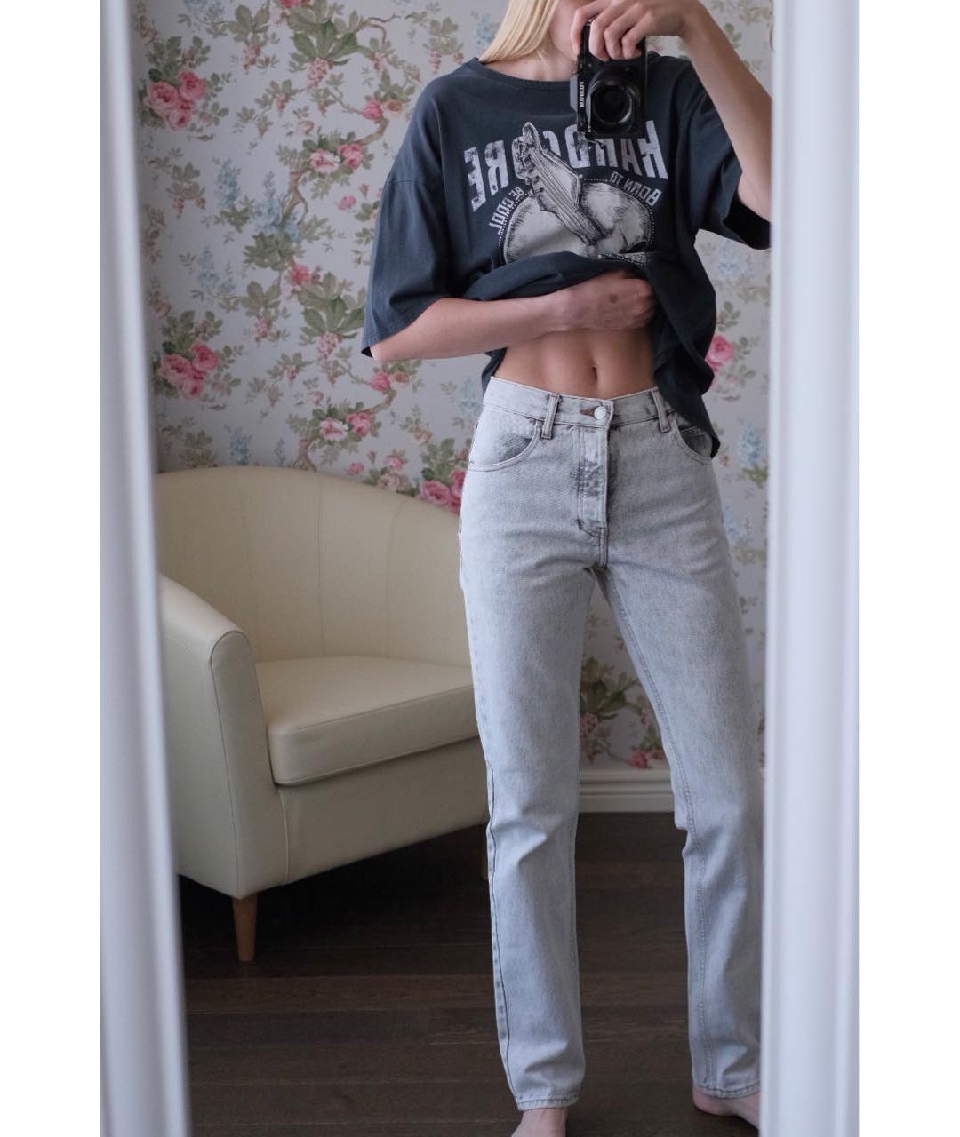 MARTINE ROSE Серые хлопковые прямые джинсы, фото 6
