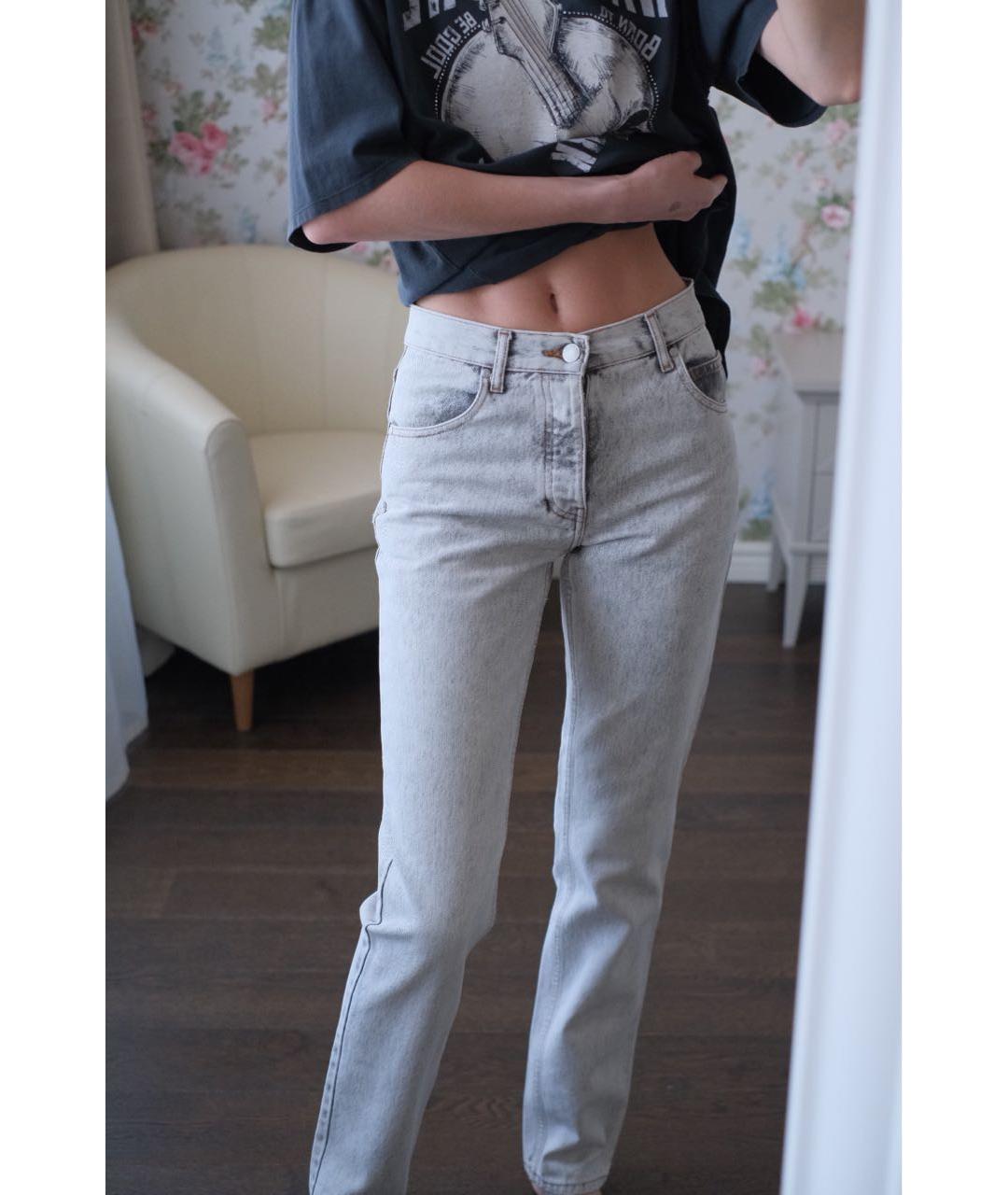 MARTINE ROSE Серые хлопковые прямые джинсы, фото 5