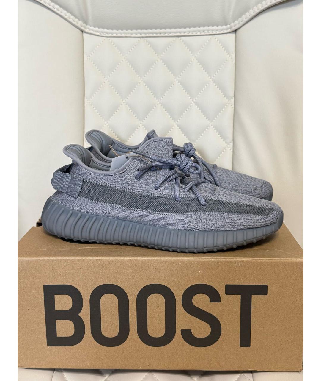 ADIDAS YEEZY Серые текстильные низкие кроссовки / кеды, фото 7