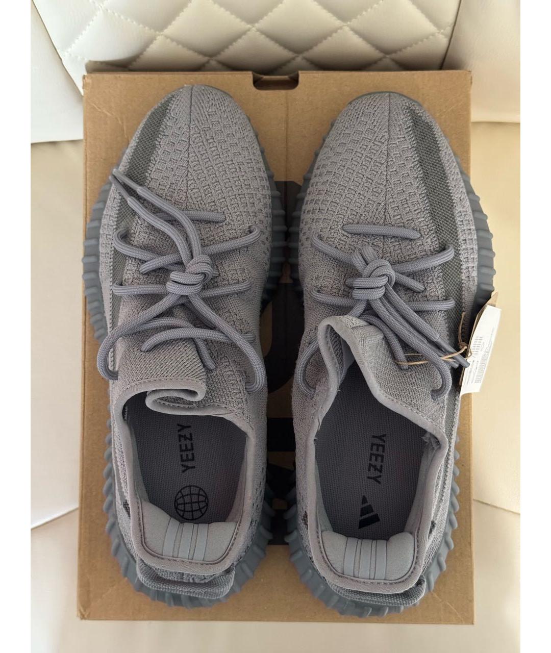 ADIDAS YEEZY Серые текстильные низкие кроссовки / кеды, фото 2