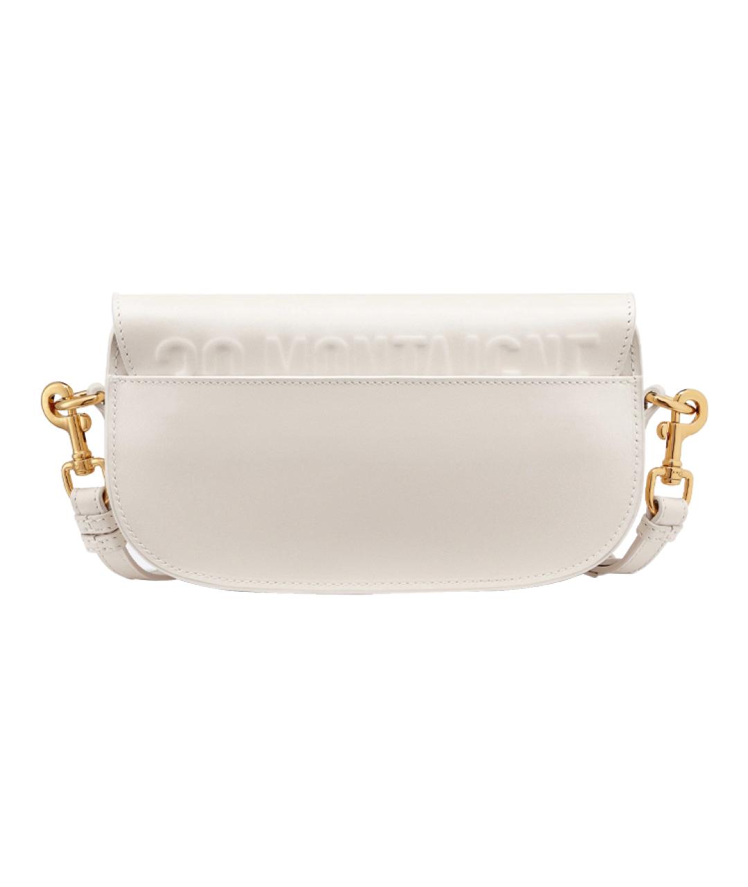 CHRISTIAN DIOR Белая кожаная сумка через плечо, фото 4