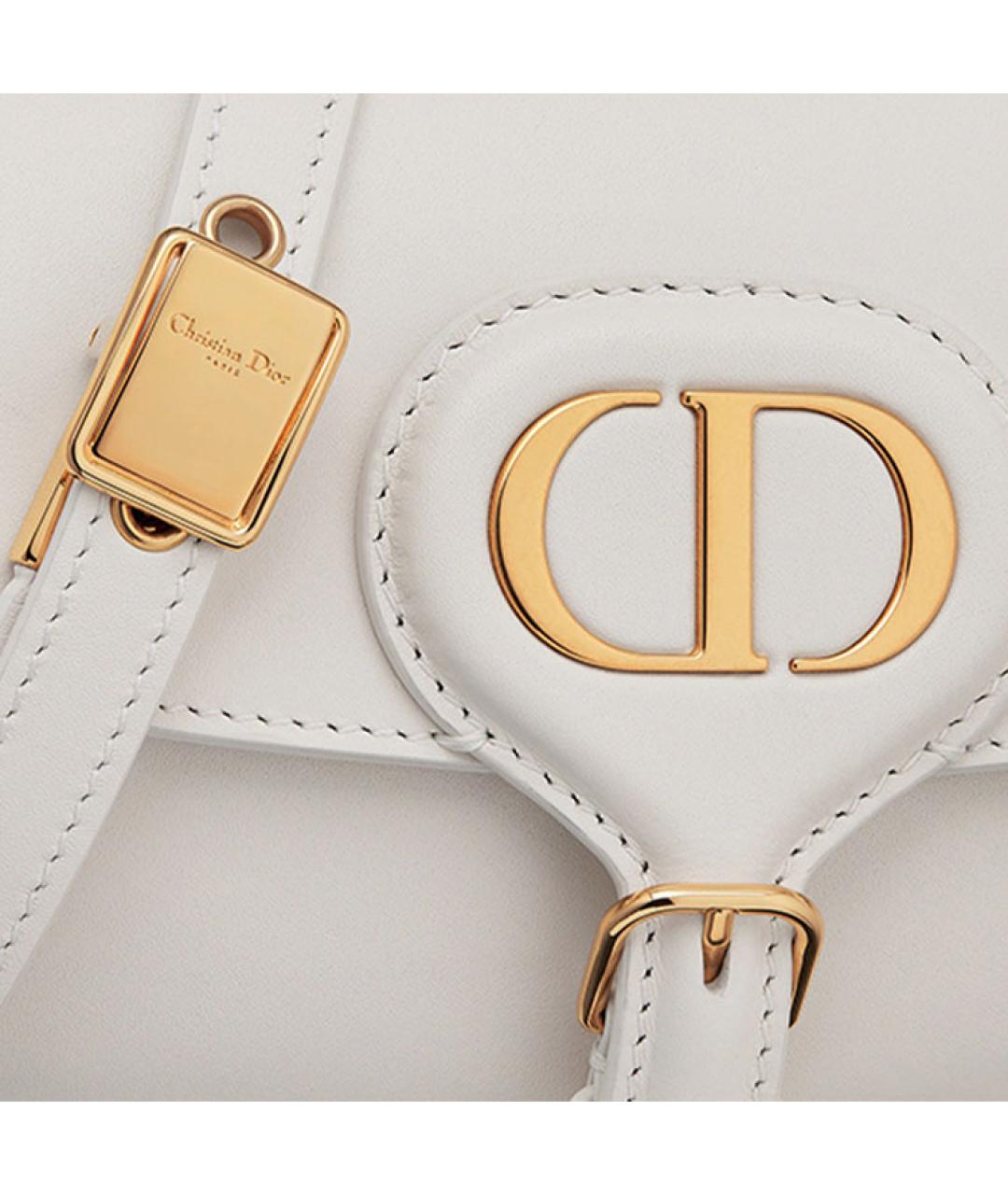 CHRISTIAN DIOR Белая кожаная сумка через плечо, фото 5
