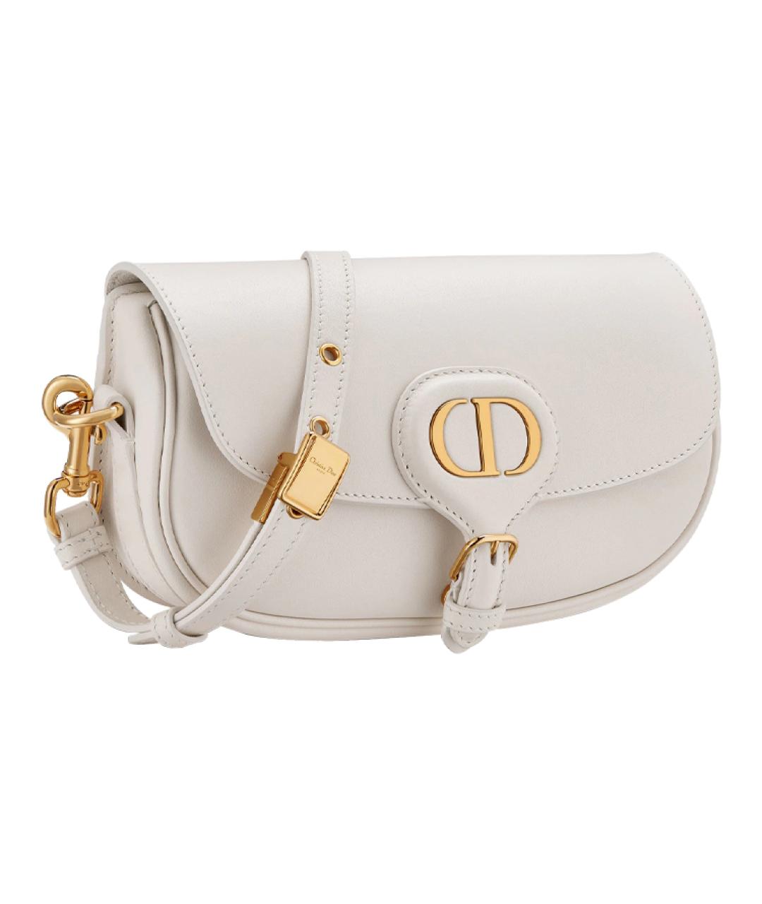 CHRISTIAN DIOR Белая кожаная сумка через плечо, фото 2