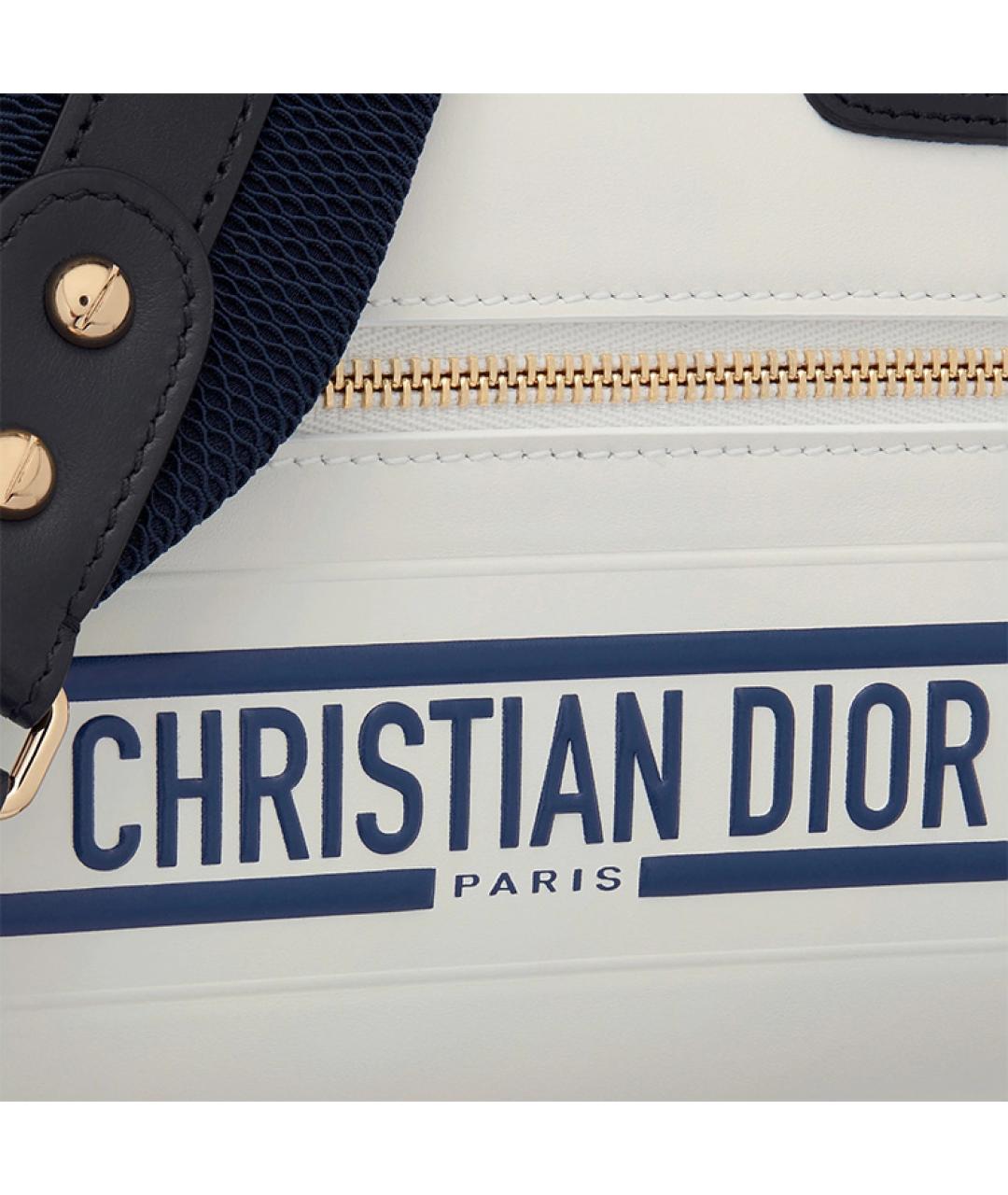 CHRISTIAN DIOR Белая кожаная сумка через плечо, фото 7