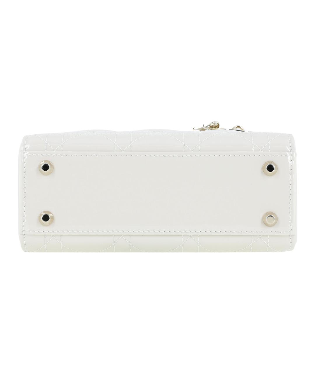 CHRISTIAN DIOR Белая кожаная сумка через плечо, фото 6