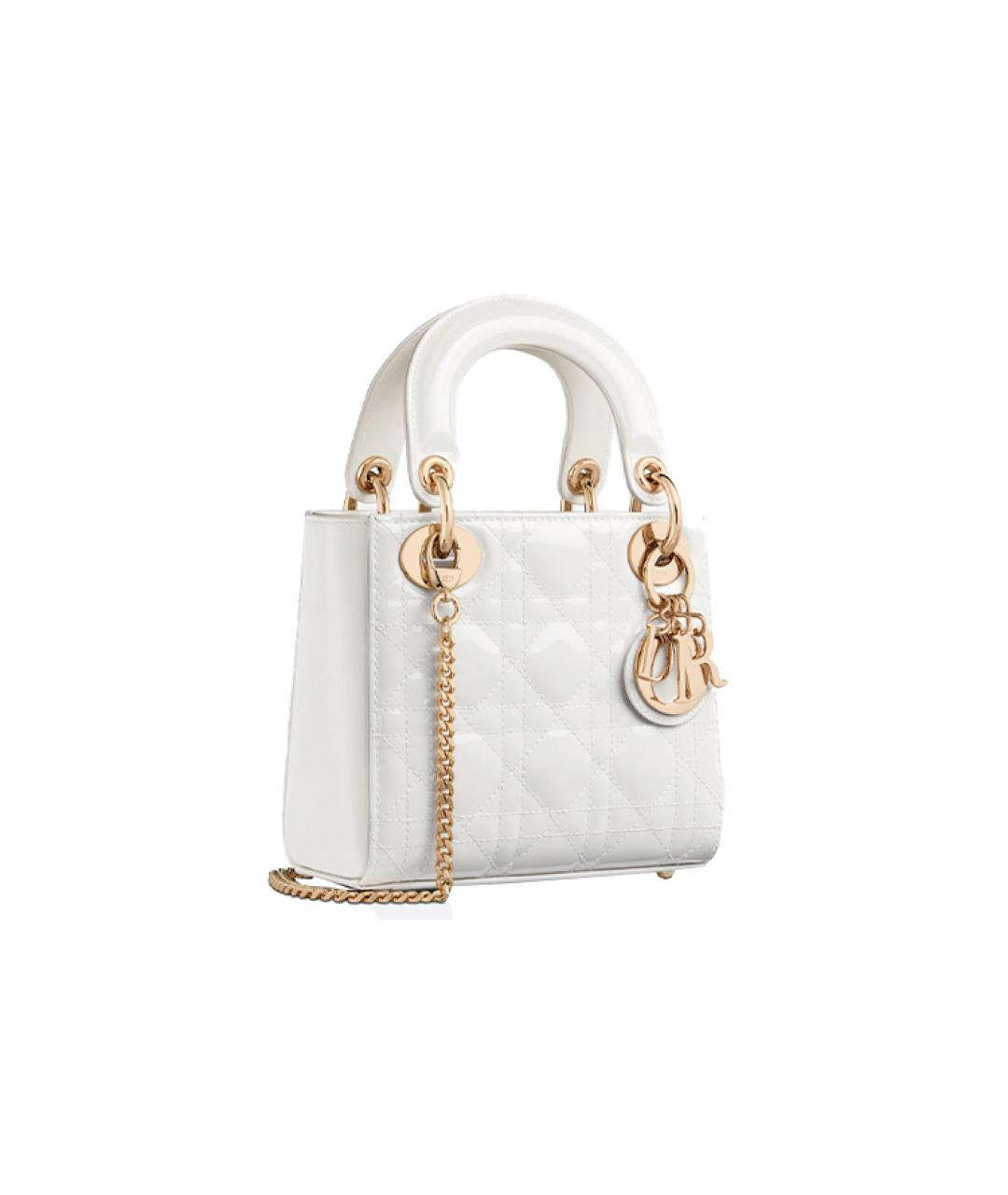 CHRISTIAN DIOR Белая кожаная сумка через плечо, фото 2