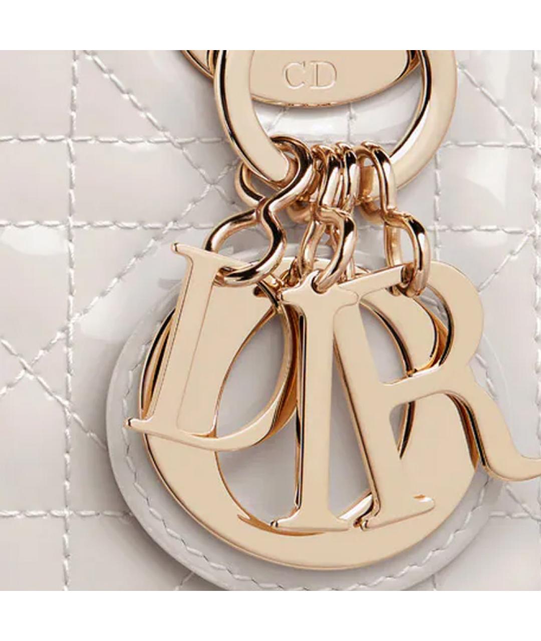 CHRISTIAN DIOR Белая кожаная сумка через плечо, фото 7