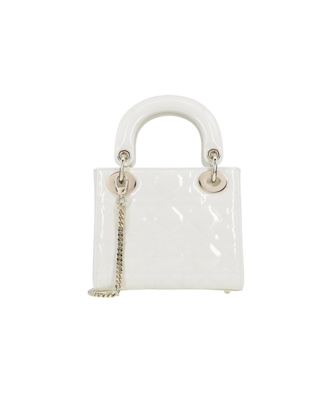 CHRISTIAN DIOR Белая кожаная сумка через плечо, фото 5