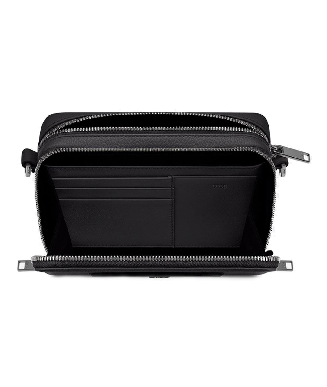 CHRISTIAN DIOR Черная кожаная сумка на плечо, фото 4