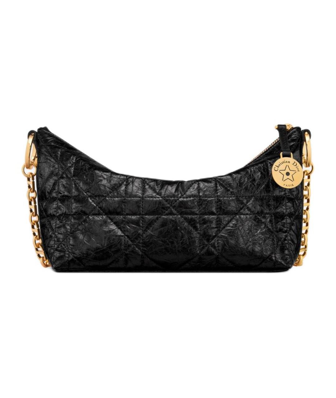 CHRISTIAN DIOR Черная кожаная сумка через плечо, фото 3