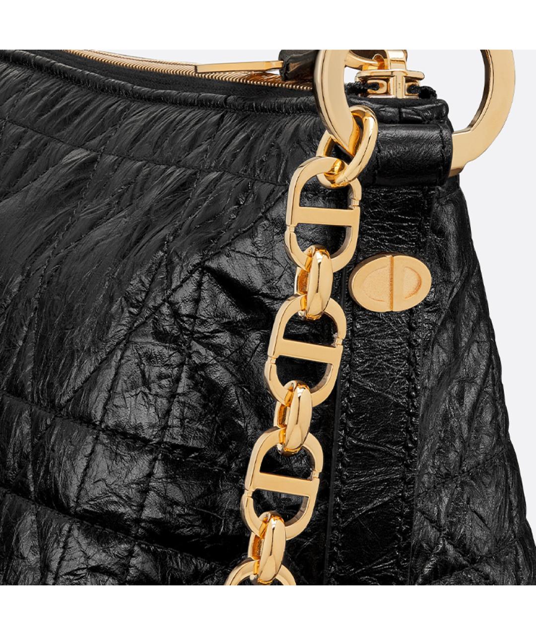 CHRISTIAN DIOR Черная кожаная сумка через плечо, фото 5