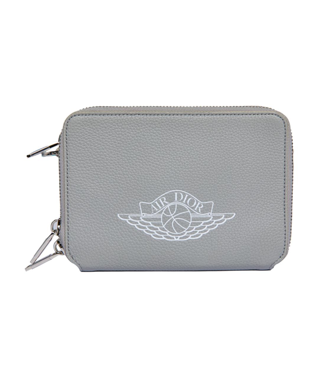 CHRISTIAN DIOR Серая кожаная сумка на плечо, фото 1