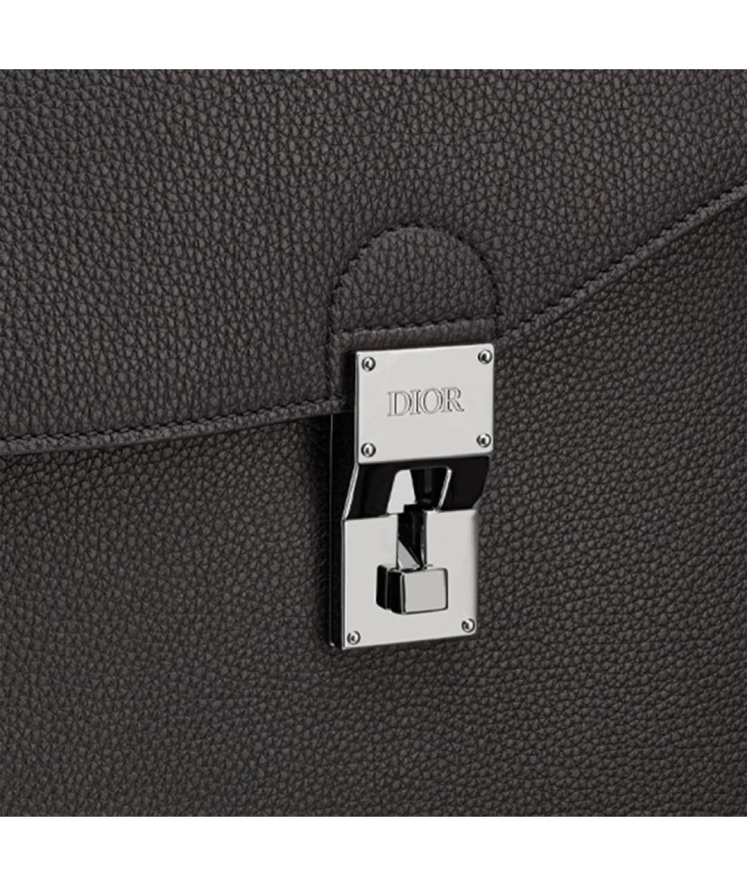 CHRISTIAN DIOR Черная кожаная сумка на плечо, фото 5
