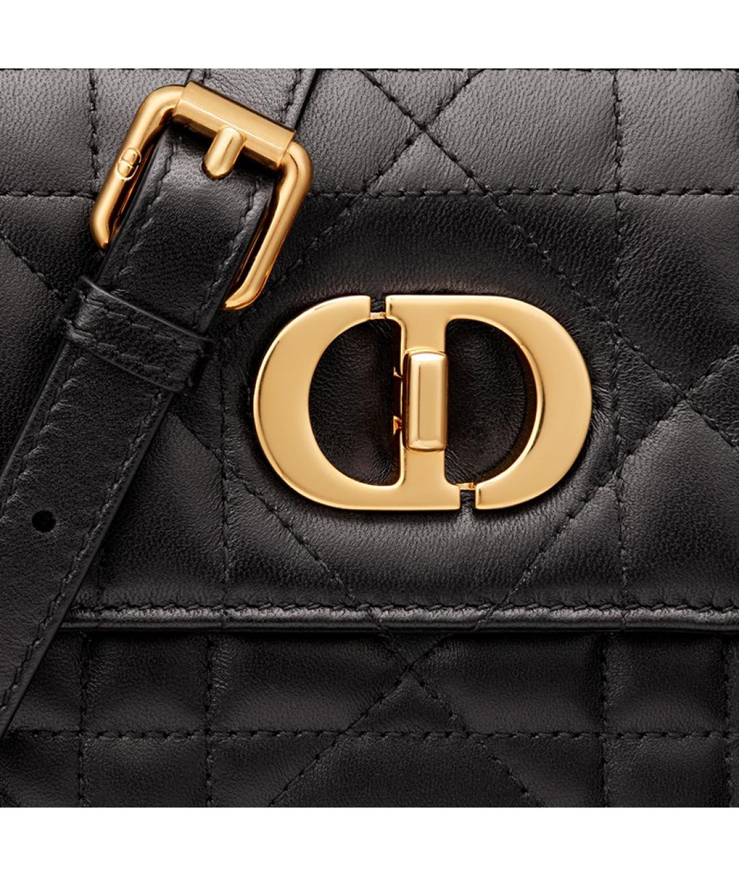 CHRISTIAN DIOR Черная кожаная сумка через плечо, фото 6