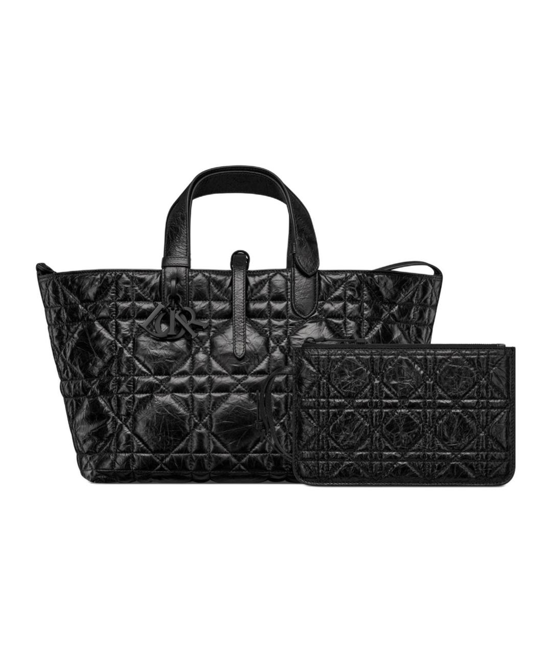 CHRISTIAN DIOR Черная кожаная сумка через плечо, фото 3