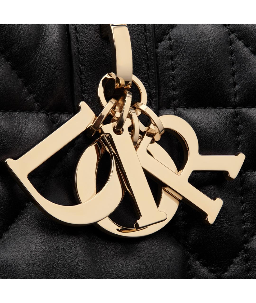 CHRISTIAN DIOR Черная кожаная сумка через плечо, фото 7