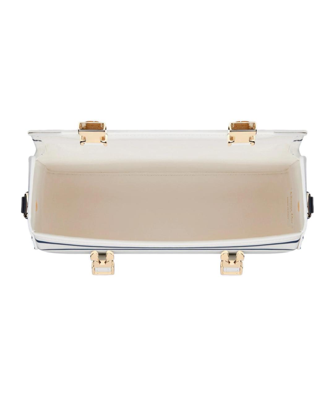 CHRISTIAN DIOR Белая кожаная сумка через плечо, фото 3