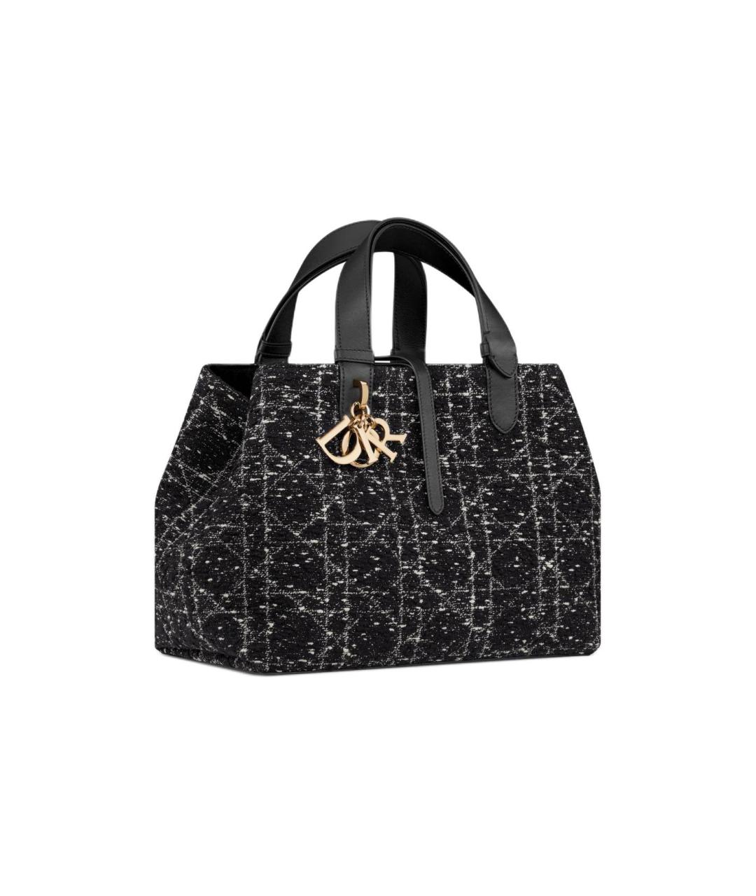 CHRISTIAN DIOR Черная твидовая сумка через плечо, фото 4