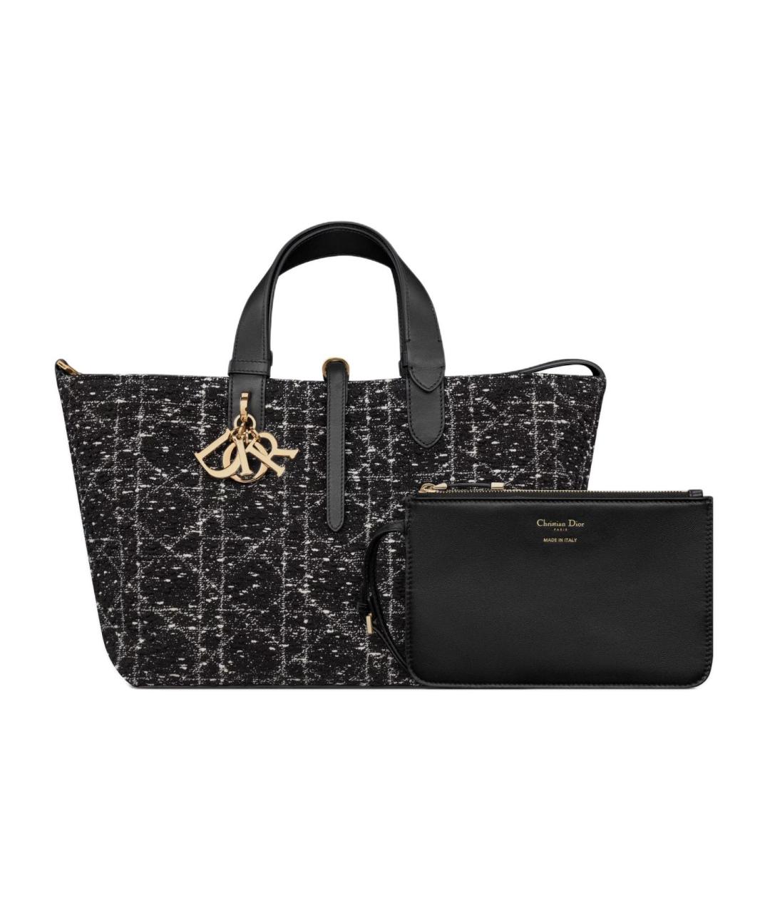 CHRISTIAN DIOR Черная твидовая сумка через плечо, фото 2