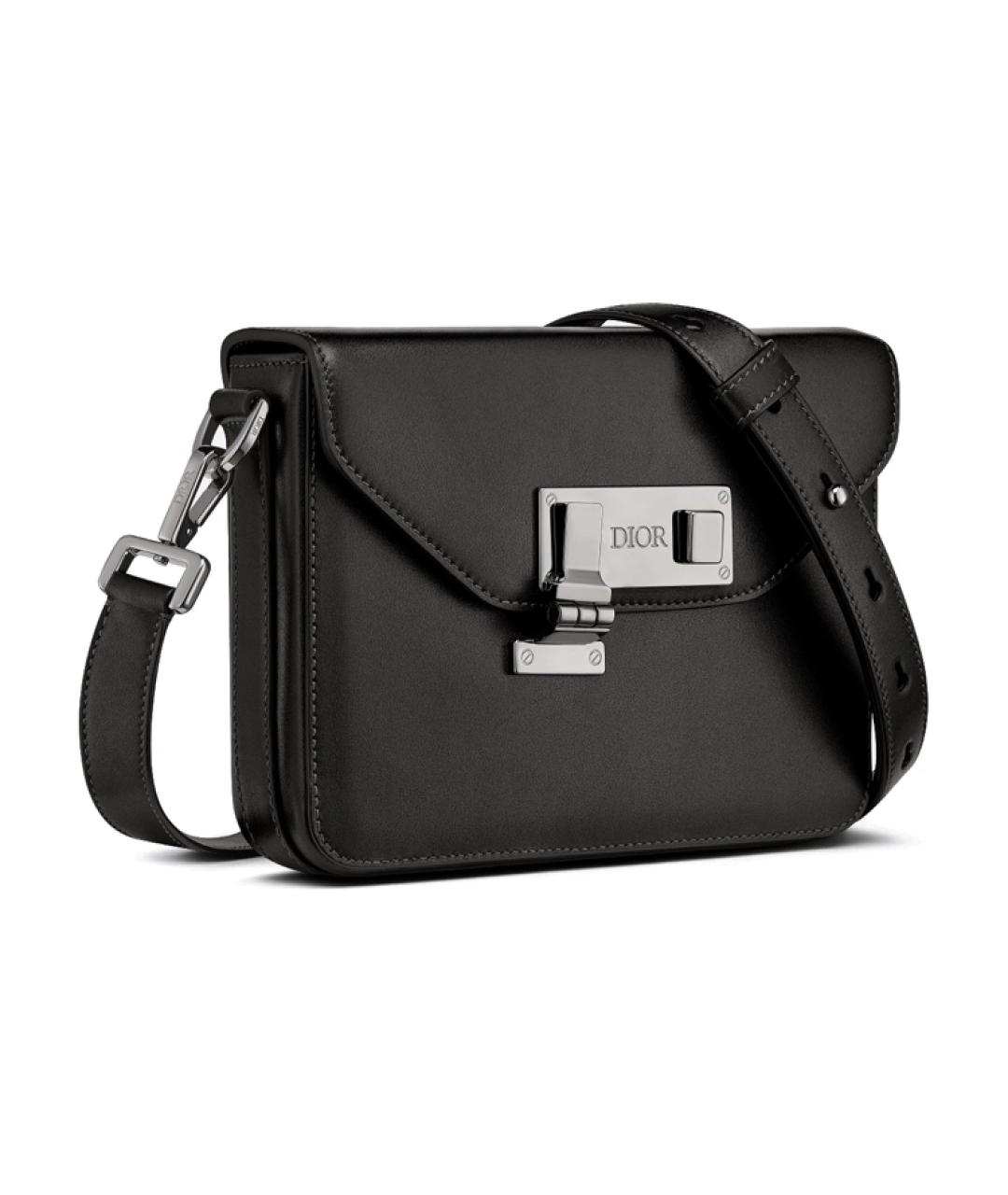 CHRISTIAN DIOR Черная кожаная сумка на плечо, фото 2
