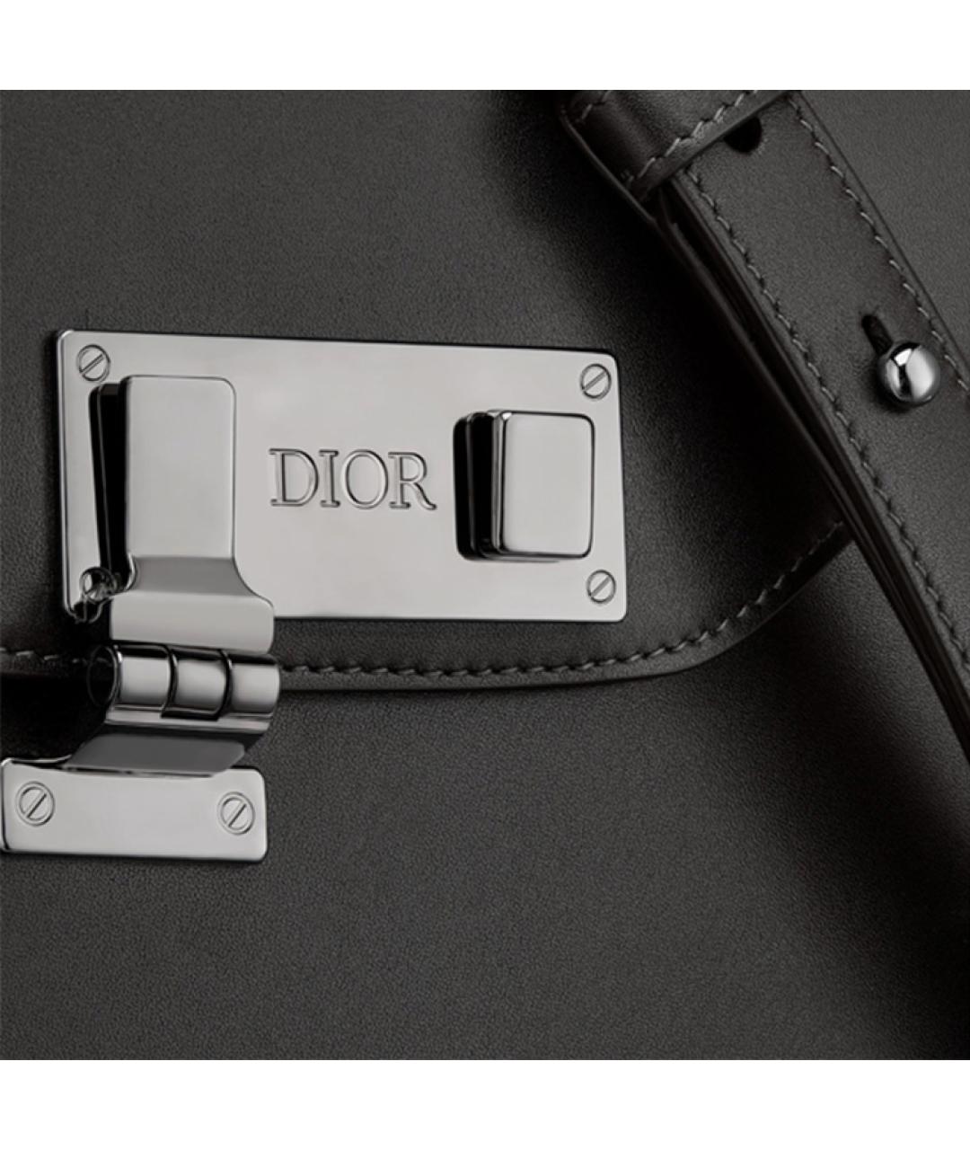 CHRISTIAN DIOR Черная кожаная сумка на плечо, фото 5