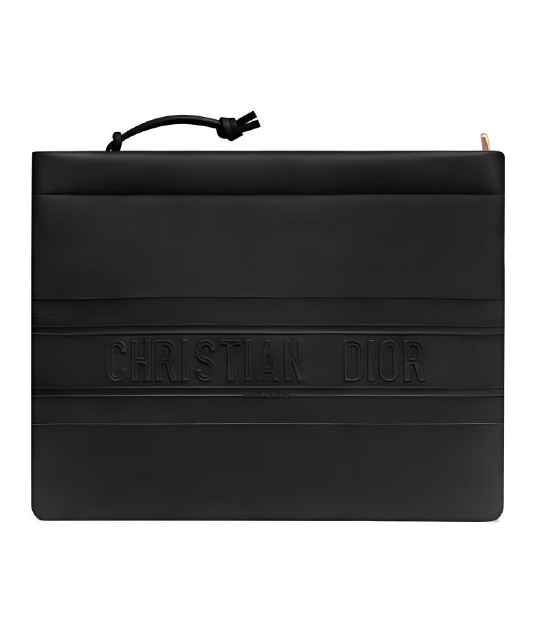 CHRISTIAN DIOR Черная кожаная папка для документов, фото 2