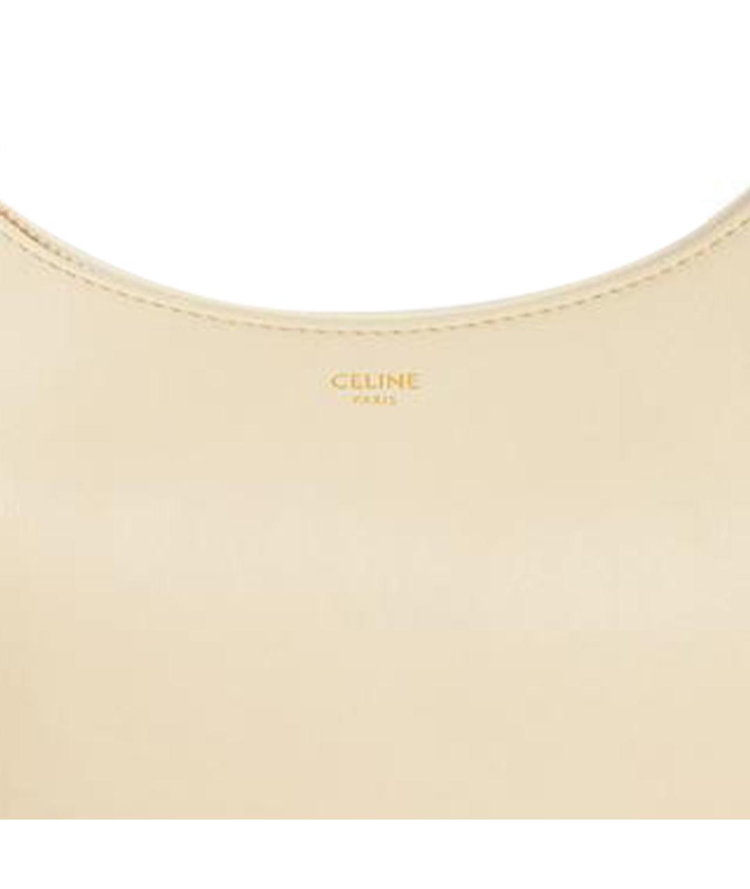 CELINE Бежевая кожаная сумка через плечо, фото 5