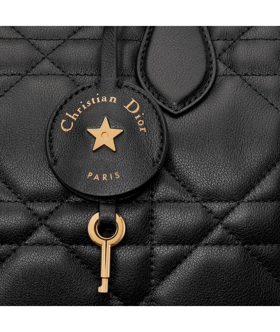 CHRISTIAN DIOR Черная кожаная сумка через плечо, фото 6