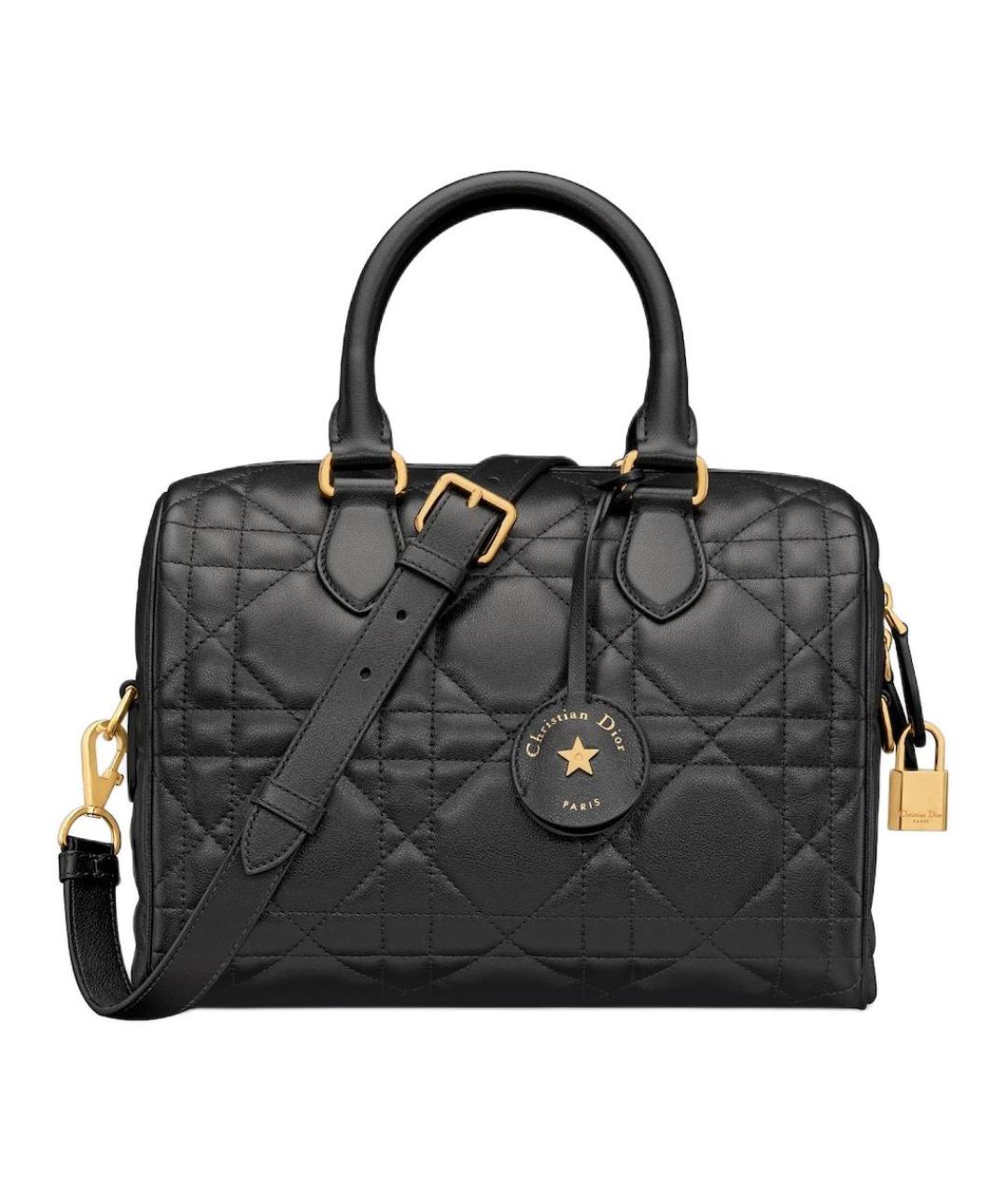CHRISTIAN DIOR Черная кожаная сумка через плечо, фото 1